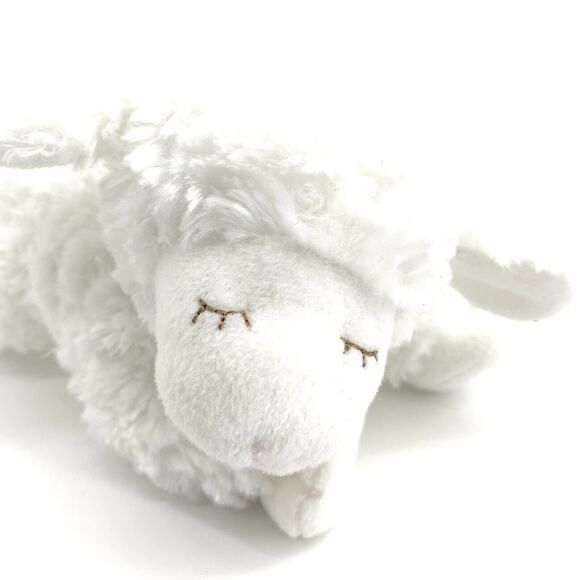 Baby Gund CUTE SOFT WHITE WINKY LAMB RATTLE 8" Plush STUFFED ANIMAL TOY - Picture 2 of 7